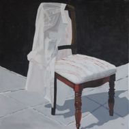 2014 Skjorte og stol, akryl på lærred, 70 x 70