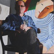 2015 Selvportræt med Sømanden, akryl på lærred, 70 x 70